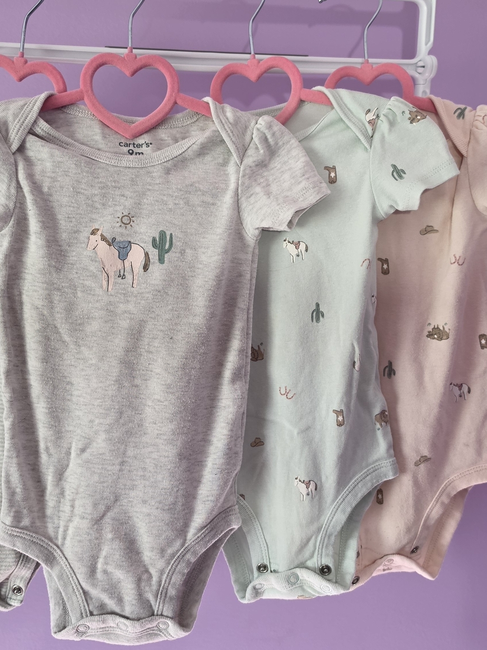 Carter's Baby Girls' Western Horse One-Piece Bodysuit Set Of 4